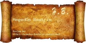 Hegedűs Beatrix névjegykártya