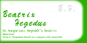 beatrix hegedus business card
